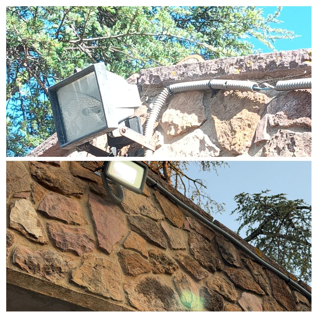 Instalación de proyector exterior por electricista en El Perelló